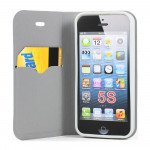 Wholesale Apple iPhone 5/5S Crystal Diamond Flip Wallet Case (Yellow)